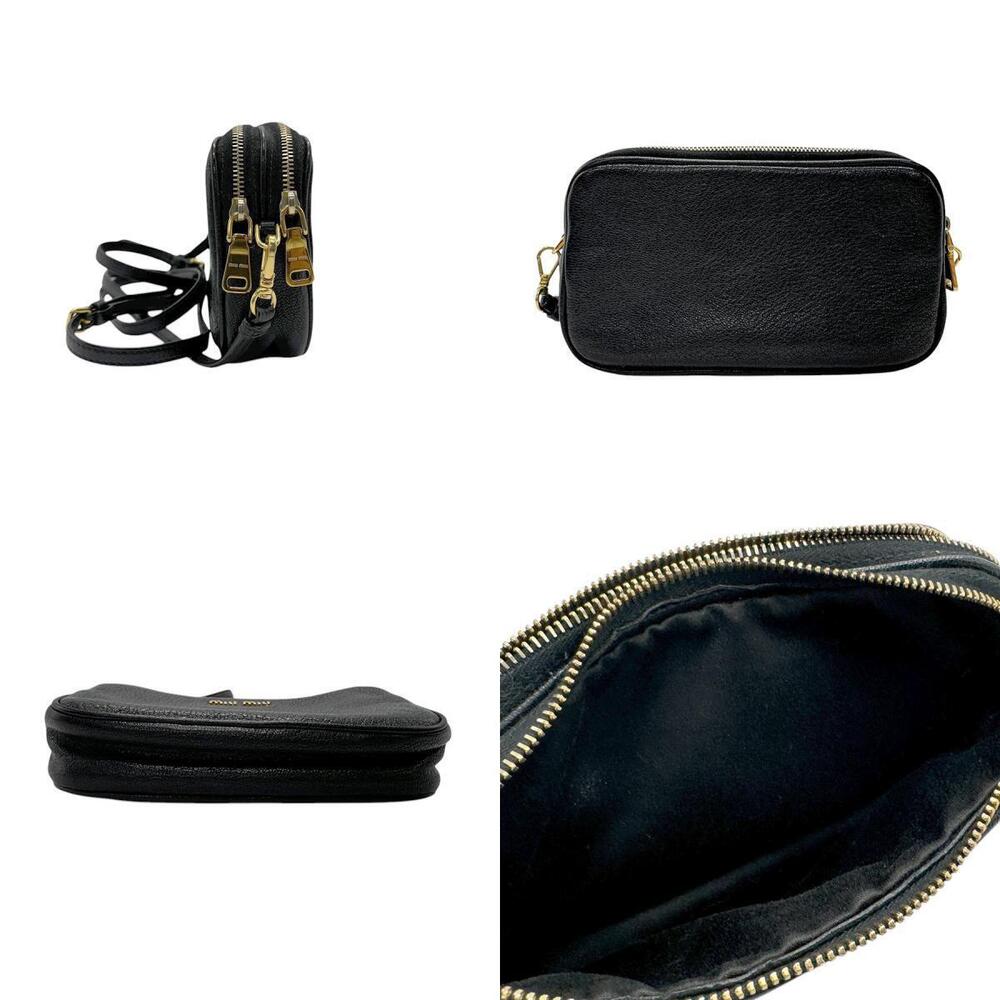 Miu Miu leather gold bag black shoulder